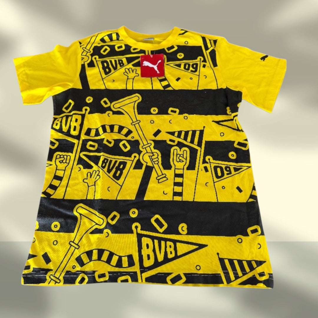 Puma Bvb-camiseta Fanweer Kids-cyberyellow-amarillo 13-14y Junior