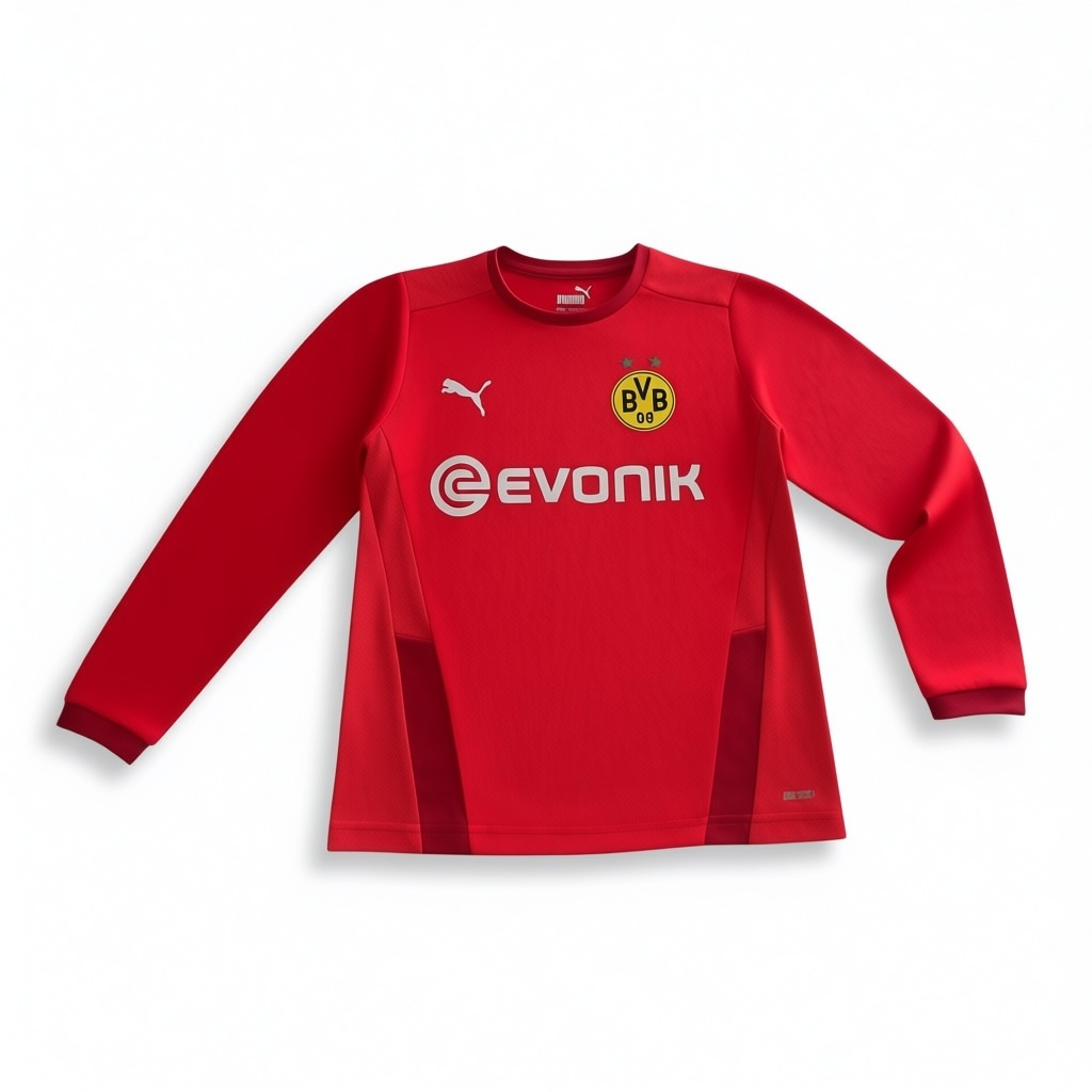 Puma Borussia Dormund Bvb Evonik Rojo Manga Larga Jr 9-10 Niño