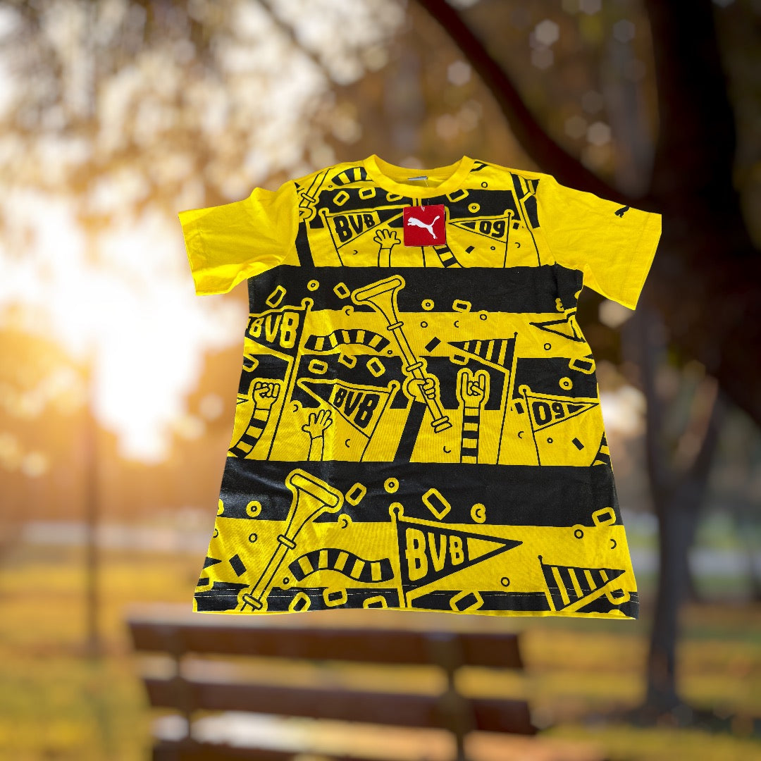 Puma Bvb-camiseta Fanweer Kids-cyberyellow-amarillo 13-14y Junior
