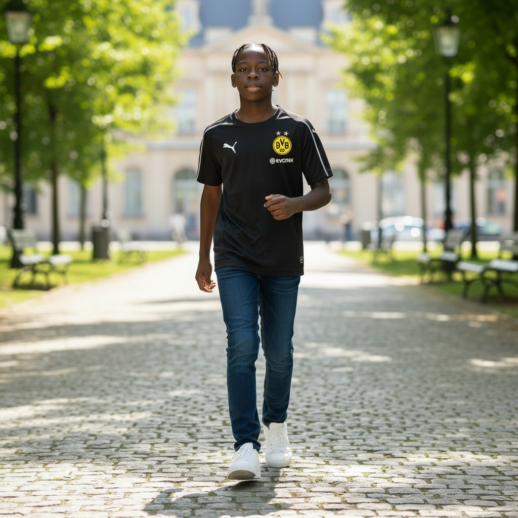 Playera Borussia Dortmund Bvb Evonik Training Negro 9-10y Niño