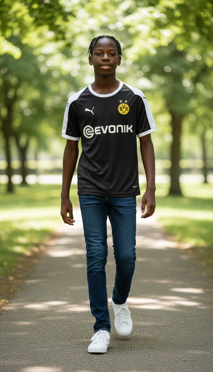 Playera Puma Evonik Borussia Dortmund Bvb Negro/blanco 7-8Y Niño